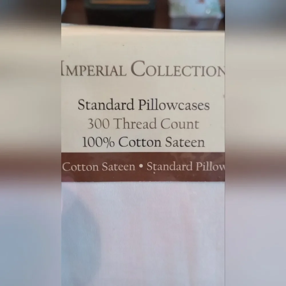 Imperial Collection Standard Pillowcases 100% Cotton Satin NWT